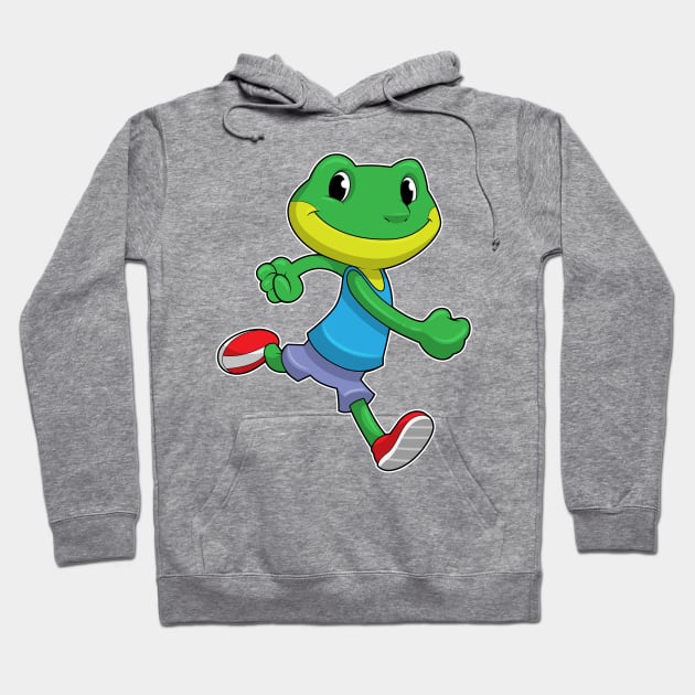 Frog as Runner at Running Hoodie by Markus Schnabel